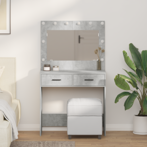 vidaXL Kaptafel met LED Verlichting - Beton Grijs 78,5x41x135 cm