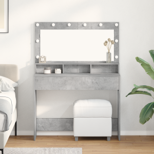 vidaXL Kaptafel met LED Verlichting - Betonnen Grijs, 100x41x135 cm