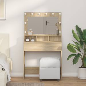 vidaXL Kaptafel met LED-verlichting in Sonoma Eiken - 79x41x135 cm