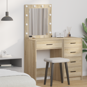 vidaXL Kaptafel met LED-verlichting - Sonoma Eiken 50x41x135 cm