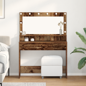vidaXL Kaptafel met LED-verlichting - Vintage Hout - 100x41x135 cm