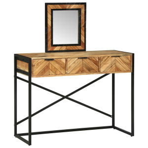 vidaXL Kaptafel met Spiegel 100x40x120 cm Massief Acaciahout
