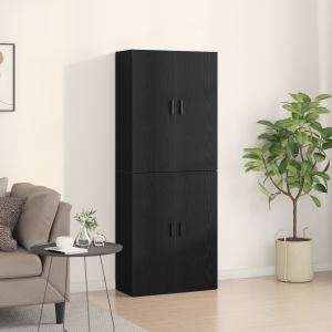 vidaXL Kasten 2 st 69,5x34x180 cm bewerkt hout zwart eikenkleurig