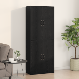vidaXL Kasten 2 st 69,5x34x180 cm bewerkt hout zwart eikenkleurig