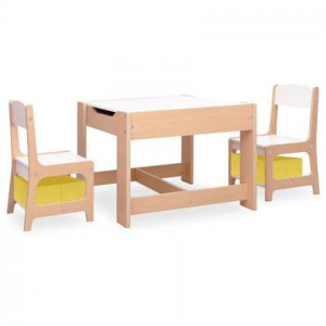 vidaXL Kindertafel met 2 stoelen MDF