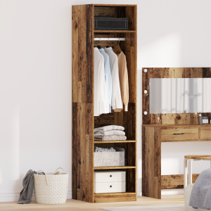 vidaXL Kledingkast met plank met opslag Oud hout 50 x 50 x 200 cm Bewerkt hout