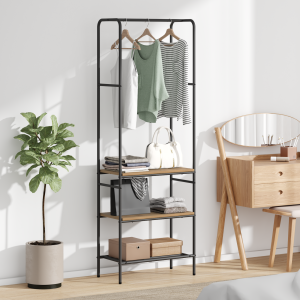 vidaXL Kledingrek met planken artisanaal eikenkleurig 60 x 30 x 171 cm