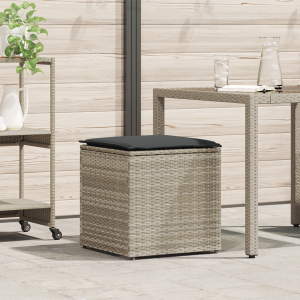 vidaXL Kussenbox Lichtgrijs 50x50x50 cm van Poly Rattan
