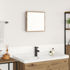 vidaXL LED Badkamerspiegel Artisan Eiken 40x8.5x37 cm Bewerkt Hout