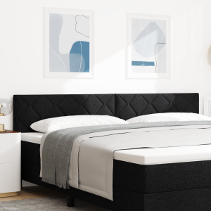 vidaXL LED Hoofdbord Zwart 200 cm Stof