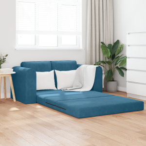 vidaXL ligbed 2-in-1 Blauw 148x71x83 cm Fluwelen