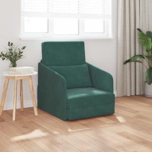 vidaXL ligbed 2-in-1 donkergroen 65x80x83 cm fluweel