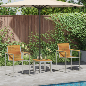 vidaXL ligbed met tuinbanken 3 stuks van massief acaciahout