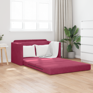 vidaXL Ligbed Sofa Bed 2-in-1 Wijnrood 124x204x61 cm Fluweel