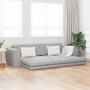 vidaXL Ligbed Sofabed 2-in-1 Cloud Grey 245x150x60,5 cm Stof