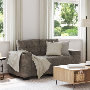 vidaXL Loveseat 120 cm kunstleer donkergrijs