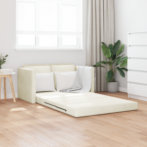 vidaXL Loveseat 2-Zits Crème Stof, Hout 2-Zits Zit Veel Crème Loveseat