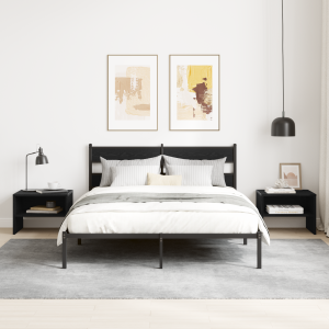 vidaXL Nachtkastje 2 pcs Zwart eiken 40 x 30 x 30 cm Bewerkt hout