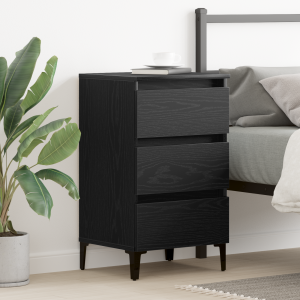 vidaXL Nachtkastje met lade Zwart Eiken 40 x 35 x 69 cm Bewerkt hout