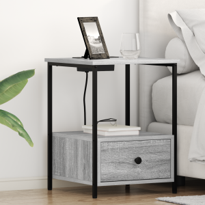 vidaXL Nachtkastje 2 pcs Grijs Sonoma 42 x 41 x 56 cm Bewerkt hout