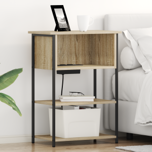 vidaXL Nachtkastje Sonoma Eiken 55 x 31 x 76 cm Bewerkt hout