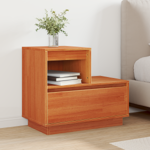 vidaXL Nachtkastje met lade Wasbruin 60 x 34 x 51 cm Bewerkt hout