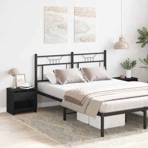 vidaXL Nachtkastje 2 pcs Zwart Eiken 40 x 30 x 39 cm Bewerkt hout