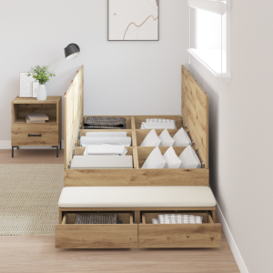 vidaXL Opbergbed Artisan Eiken 90x200 cm