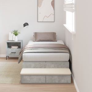 vidaXL Opbergbedframe in Beton Grijs 90x200 cm