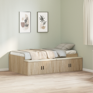 vidaXL Opbergbedframe Sonoma Eiken 90x200 cm
