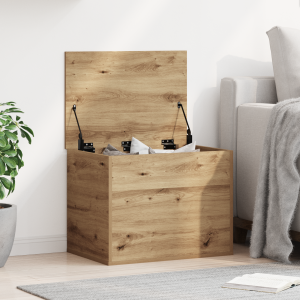vidaXL Opbergdoos met deksel 60x42x46 cm bewerkt hout artisanaal eiken