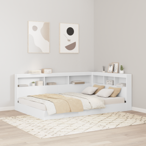 vidaXL Opberghoofdbord met plank met hoofdeinde met opslag Wit 120 cm Bewerkt hout