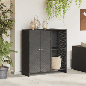 vidaXL Opbergkast 100x36x102 cm rattan zwart