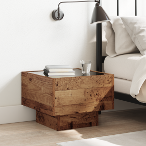vidaXL Opbergkast Oud hout 40 x 40 x 30 cm Geengineerd hout, Glas