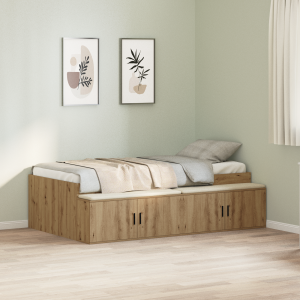vidaXL Opslagbedframe Artisan Eiken 90x200 cm