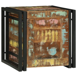 vidaXL Opslagdoos Meerkleurig 40 x 40 x 40 cm Massief acaciahout