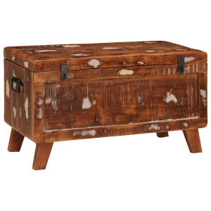 vidaXL Opslagdoos met opslag met slot 70 x 35 x 40 cm massief gerecycled hout
