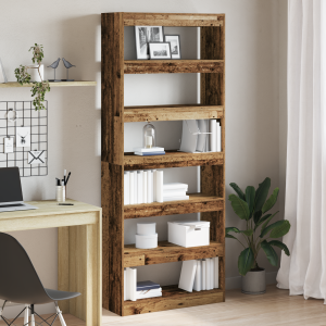 vidaXL Oude Houten Boekenplank Oude Hout Bewerkt Hout 80 x 30 x 198 cm