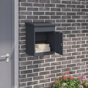 vidaXL Pakket inwerp box Antraciet 44 x 35 x 59 cm Staal