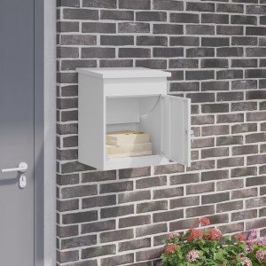 vidaXL Pakket inwerp box Wit 44 x 35 x 59 cm Staal