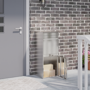 vidaXL Pakket inwerp box Zwart 41 x 38 x 103 cm Roestvrij staal