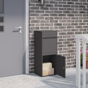 vidaXL Pakket inwerp box Zwart 41 x 38 x 103 cm Staal