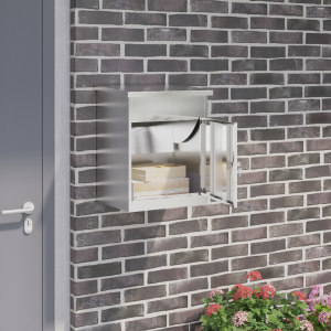 vidaXL Pakket inwerp box Zwart 44 x 35 x 59 cm Roestvrij staal