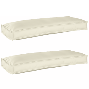 vidaXL Palletkussens 2 st bank 100x40x8 cm oxford stof crèmekleurig