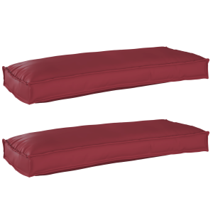 vidaXL Palletkussens 2 st bank 100x40x8 cm oxford stof wijnrood