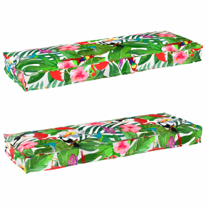 vidaXL Palletkussens 2 st bank 120x40x8 cm jungle oxford stof