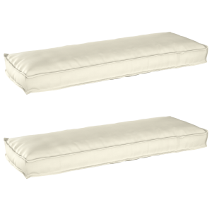 vidaXL Palletkussens 2 st bank 120x40x8 cm oxford stof crèmekleurig