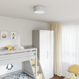 vidaXL Plafondlamp met sterrenlampscherm Ø 30 cm E27 stof grijs