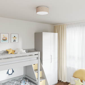 vidaXL Plafondlamp met sterrenlampscherm Ø 30 cm E27 stof taupe