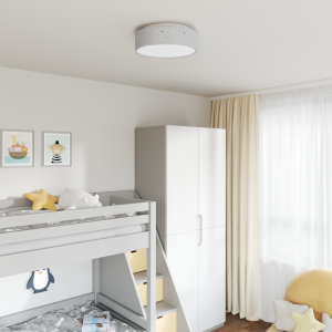 vidaXL Plafondlamp met sterrenlampscherm Ø 38 cm E27 stof grijs
